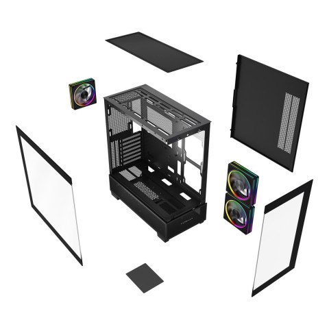 GEMBIRD GEMBIRD OBUDOWA FORNAX X550 AQUARIUM MIDI-TOWER (2X USB 3.1, 1X USB TYPE-C) 3X FAN, CZARNA GEMBIRD GEMBIRD OBUDOWA FORNAX X550 AQUARIUM MIDI-TOWER (2X USB 3.1, 1X USB TYPE-C) 3X FAN, CZARNA