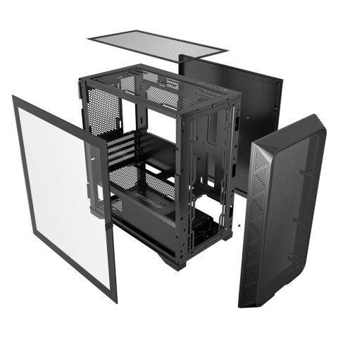 GEMBIRD GEMBIRD OBUDOWA FORNAX MK200 MESH, WITHOUT FANS MINI-TOWER (1X USB 3.0, 1X USB 2.0, 1X USB TYPE-C) BLACK