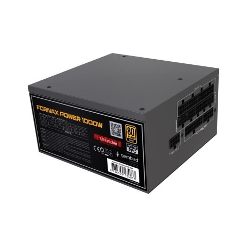 GEMBIRD GEMBIRD ZASILACZ KOMPUTEROWY FORNAX POWER 1000W 80+ GOLD ATX, 1000W, AKTYWNE PFC, 12CM WENTYLATOR GEMBIRD GEMBIRD ZASILACZ KOMPUTEROWY FORNAX POWER 1000W 80+ GOLD ATX, 1000W, AKTYWNE PFC, 12CM WENTYLATOR