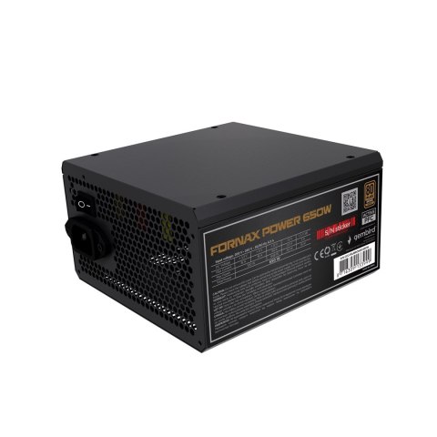 GEMBIRD GEMBIRD ZASILACZ KOMPUTEROWY FORNAX POWER 650W 80+BRONZE ATX, 650W, AKTYWNE PFC, 12CM WENTYLATOR GEMBIRD GEMBIRD ZASILACZ KOMPUTEROWY FORNAX POWER 650W 80+BRONZE ATX, 650W, AKTYWNE PFC, 12CM WENTYLATOR