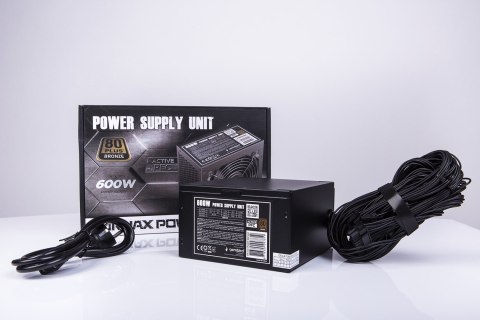 GEMBIRD GEMBIRD ZASILACZ KOMPUTEROWY PSU80P-BBP-600 80+BRONZE ATX, 600W, AKTYWNE PFC, 12CM WENTYLATOR GEMBIRD GEMBIRD ZASILACZ KOMPUTEROWY PSU80P-BBP-600 80+BRONZE ATX, 600W, AKTYWNE PFC, 12CM WENTYLATOR