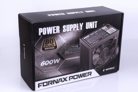 GEMBIRD GEMBIRD ZASILACZ KOMPUTEROWY PSU80P-BBP-600 80+BRONZE ATX, 600W, AKTYWNE PFC, 12CM WENTYLATOR GEMBIRD GEMBIRD ZASILACZ KOMPUTEROWY PSU80P-BBP-600 80+BRONZE ATX, 600W, AKTYWNE PFC, 12CM WENTYLATOR