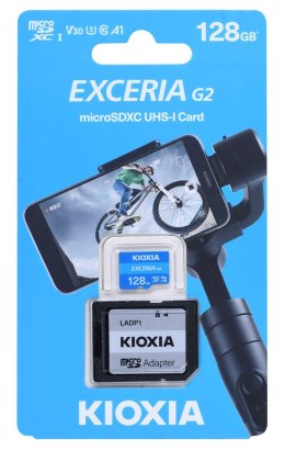 KIOXIA KIOXIA 128GB microSD KIOXIA Exceria (gen 2) UHS I U3 V30 with adapter