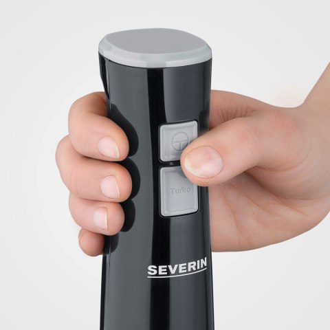 SEVERIN SEVERIN BLENDER RĘCZNY CZARNY, TURBO, OBROTY 13000 OBR./ MIN, 100% WOLNY OD BPA, ERGONOMICZNE WZORNICTWO, MOC 170W SM3770