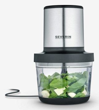 SEVERIN SEVERIN ROZDRABNIACZ INOX/SZKŁO, SZKLANY POJEMNIK O POJ. 1L, WOLNY OD BPA, DO MYCIA W ZMYWARCE, 2 POZIOMY MOCY, 400W KM3867