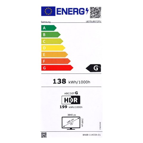 Samsung Telewizor Samsung UE75U8072FUXXH LED 75" 4K Ultra HD Tizen Q-Symphony DVB-T2 Czarny Samsung Telewizor Samsung UE75U8072FUXXH LED 75" 4K Ultra HD Tizen Q-Symphony DVB-T2 Czarny