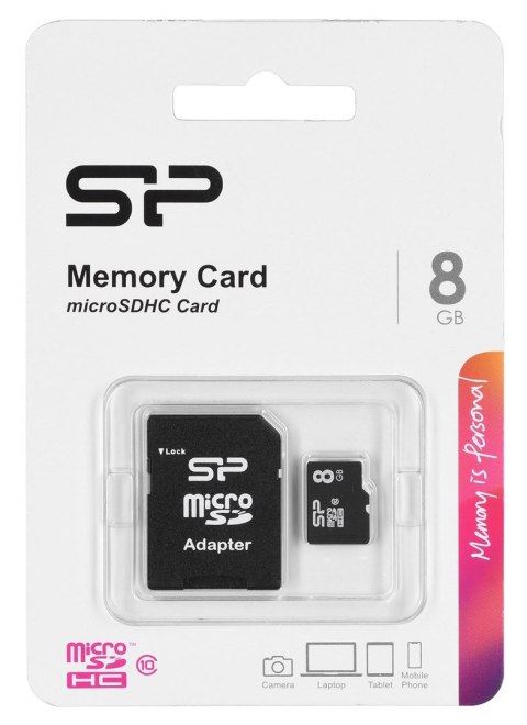 Silicon Power Karta pamięci Silicon Power microSDHC 8GB Class 10 + ADAPTER microSD-SD (SP008GBSTH010V10SP) Silicon Power Karta pamięci Silicon Power microSDHC 8GB Class 10 + ADAPTER microSD-SD (SP008GBSTH010V10SP)