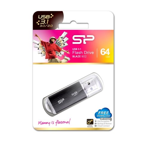 Silicon Power Pendrive Silicon Power Blaze B02 64GB USB 3.1 kolor czarny (SP064GBUF3B02V1K) Silicon Power Pendrive Silicon Power Blaze B02 64GB USB 3.1 kolor czarny (SP064GBUF3B02V1K)