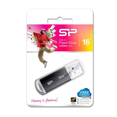 Silicon Power Pendrive Silicon Power Ultima U02 16GB USB 2.0 kolor czarny (SP016GBUF2U02V1K) Silicon Power Pendrive Silicon Power Ultima U02 16GB USB 2.0 kolor czarny (SP016GBUF2U02V1K)