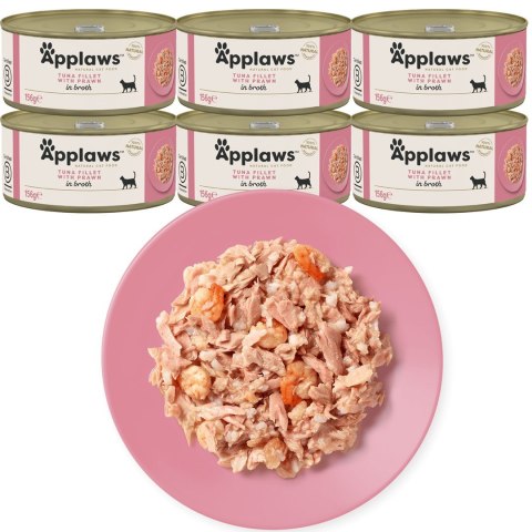 Applaws Applaws Cat Tin Tuna Fillet with Prawn 6x156g Applaws Applaws Cat Tin Tuna Fillet with Prawn 6x156g
