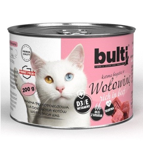 Bult BULTI mielonka bogata w wołowinę dla kota 200g Bult BULTI mielonka bogata w wołowinę dla kota 200g