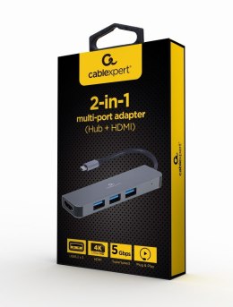 GEMBIRD GEMBIRD MULTI ADAPTER USB TYPE-C 2 W 1 (HUB USB + HDMI)