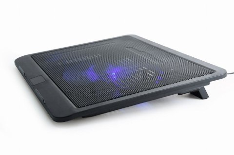 GEMBIRD GEMBIRD PODSTAWKA CHŁODZĄCA POD NOTEBOOKA 15" 1X WENTYLATOR 12CM, PODŚWIETLENIE LED, NBS-1F15-04