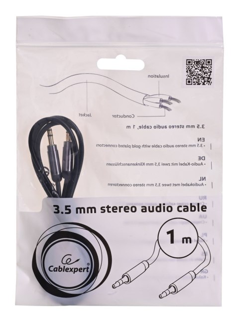 GEMBIRD Kabel GEMBIRD CCAP-444-1M (Mini Jack M - Mini Jack M; 1m; kolor czarny) GEMBIRD Kabel GEMBIRD CCAP-444-1M (Mini Jack M - Mini Jack M; 1m; kolor czarny)