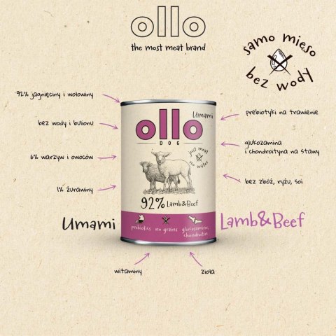 OLLO Ollo Umami Jagniecina i Wołowina 850g