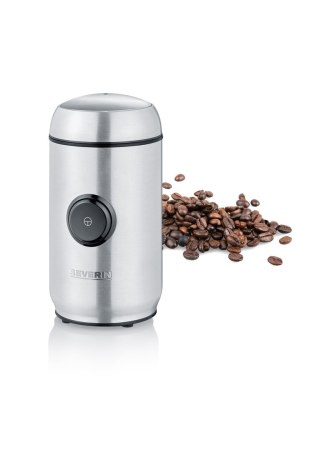 SEVERIN SEVERIN MŁYNEK DO KAWY I PRZYPAW INOX, POJEMNOŚĆ 50 G, ZWIJACZ KABLA, 2 NOŻE ZE STALI NIERDZEWNEJ, MOC 150W KM3879