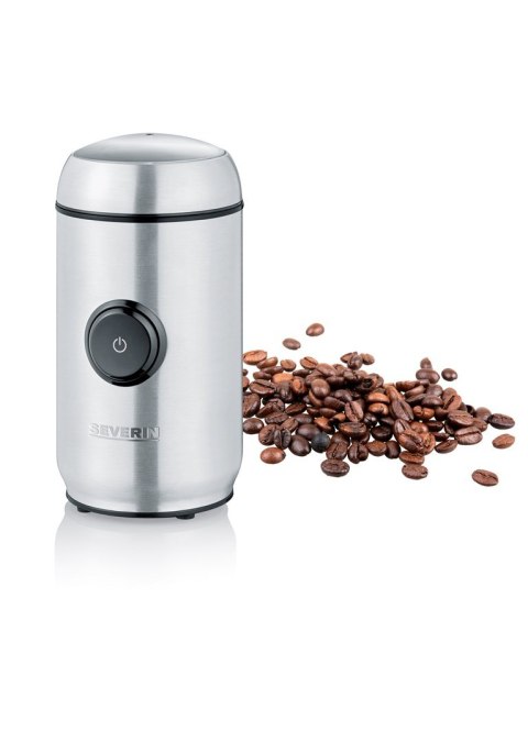 SEVERIN SEVERIN MŁYNEK DO KAWY I PRZYPAW INOX, POJEMNOŚĆ 50 G, ZWIJACZ KABLA, 2 NOŻE ZE STALI NIERDZEWNEJ, MOC 150W KM3879