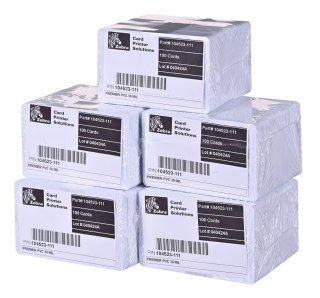 ZEBRA Karty plastikowe Zebra PVC Premier białe 0,762mm 500szt 104523-111