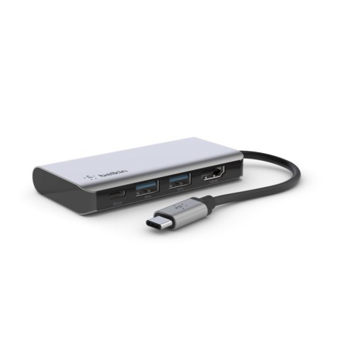 Belkin Hub Belkin Connect USB-C 4-in-1 Multiport Adapter 1x4k HDMI/2xUSB-A/1xUSB-C PD3.0 Grey Belkin Hub Belkin Connect USB-C 4-in-1 Multiport Adapter 1x4k HDMI/2xUSB-A/1xUSB-C PD3.0 Grey