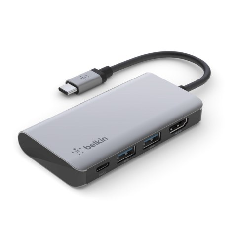 Belkin Hub Belkin Connect USB-C 4-in-1 Multiport Adapter 1x4k HDMI/2xUSB-A/1xUSB-C PD3.0 Grey Belkin Hub Belkin Connect USB-C 4-in-1 Multiport Adapter 1x4k HDMI/2xUSB-A/1xUSB-C PD3.0 Grey