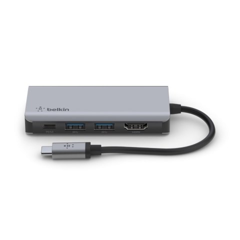 Belkin Hub Belkin Connect USB-C 4-in-1 Multiport Adapter 1x4k HDMI/2xUSB-A/1xUSB-C PD3.0 Grey Belkin Hub Belkin Connect USB-C 4-in-1 Multiport Adapter 1x4k HDMI/2xUSB-A/1xUSB-C PD3.0 Grey