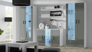 Cama MEBLE Komoda 120cm SOHO S7 biały/ szary połysk