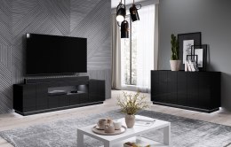 Cama MEBLE Komoda 2D REJA czarny połysk/ czarny połysk