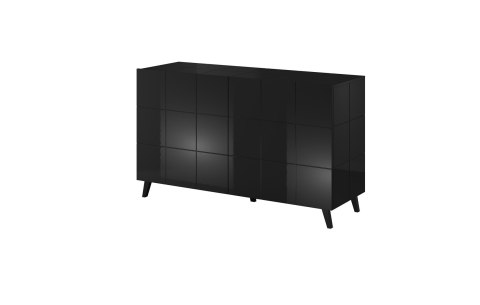 Cama MEBLE Komoda 2D REJA czarny połysk/ czarny połysk Cama MEBLE Komoda 2D REJA czarny połysk/ czarny połysk