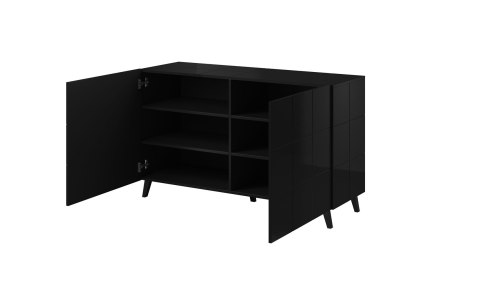 Cama MEBLE Komoda 2D REJA czarny połysk/ czarny połysk Cama MEBLE Komoda 2D REJA czarny połysk/ czarny połysk