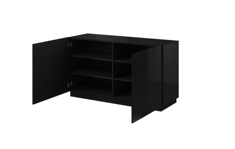 Cama MEBLE Komoda 2D REJA czarny połysk/ czarny połysk Cama MEBLE Komoda 2D REJA czarny połysk/ czarny połysk
