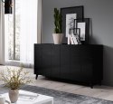 Cama MEBLE Komoda 2D REJA czarny połysk/ czarny połysk