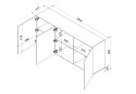 Cama MEBLE Komoda 3D ALMA 180x41,5xH90 kaszmir