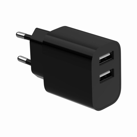 GEMBIRD GEMBIRD 2-PORTOWA ŁADOWARKA SIECIOWA 2X USB-A, CZARNA