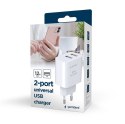 GEMBIRD GEMBIRD 2-PORTOWA ŁADOWARKA SIECIOWA 2X USB-A, CZARNA
