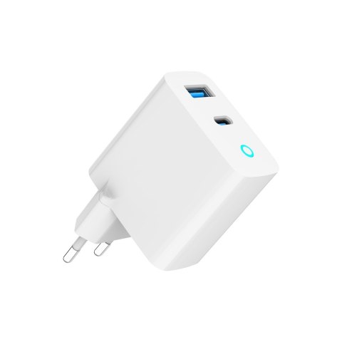 GEMBIRD GEMBIRD 2-PORTOWA SZYBKA ŁADOWARKA SIECIOWA GAN (PD) USB (A+C), 65W, BIAŁA