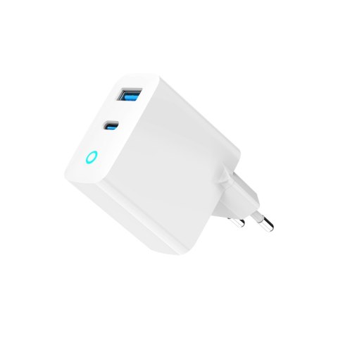 GEMBIRD GEMBIRD 2-PORTOWA SZYBKA ŁADOWARKA SIECIOWA GAN (PD) USB (A+C), 65W, BIAŁA