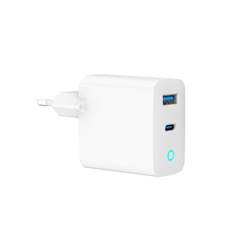GEMBIRD GEMBIRD 2-PORTOWA SZYBKA ŁADOWARKA SIECIOWA GAN (PD) USB (A+C), 65W, BIAŁA