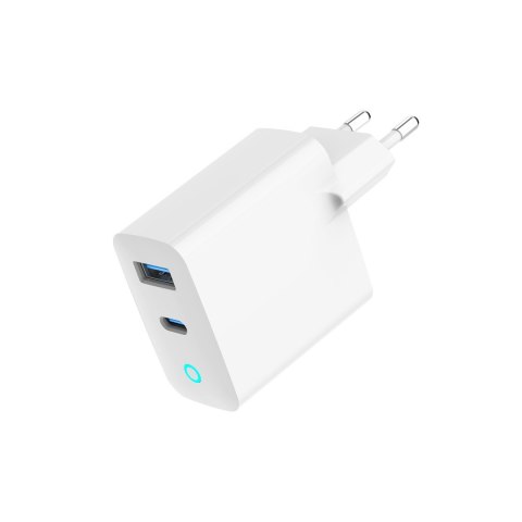 GEMBIRD GEMBIRD 2-PORTOWA SZYBKA ŁADOWARKA SIECIOWA GAN (PD) USB (A+C), 65W, BIAŁA