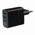 GEMBIRD GEMBIRD 3-PORTOWA SZYBKA ŁADOWARKA SIECIOWA GAN (PD) USB (2X USB-A + 1X USB TYP-C), 30W, LCD, CZARNA