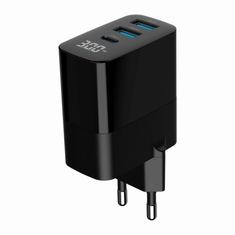 GEMBIRD GEMBIRD 3-PORTOWA SZYBKA ŁADOWARKA SIECIOWA GAN (PD) USB (2X USB-A + 1X USB TYP-C), 30W, LCD, CZARNA GEMBIRD GEMBIRD 3-PORTOWA SZYBKA ŁADOWARKA SIECIOWA GAN (PD) USB (2X USB-A + 1X USB TYP-C), 30W, LCD, CZARNA