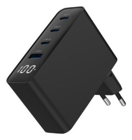 GEMBIRD GEMBIRD 4-PORTOWA SZYBKA ŁADOWARKA SIECIOWA GAN (PD) USB (3X USB-A + 1X USB TYP-C) 100W, CZARNA