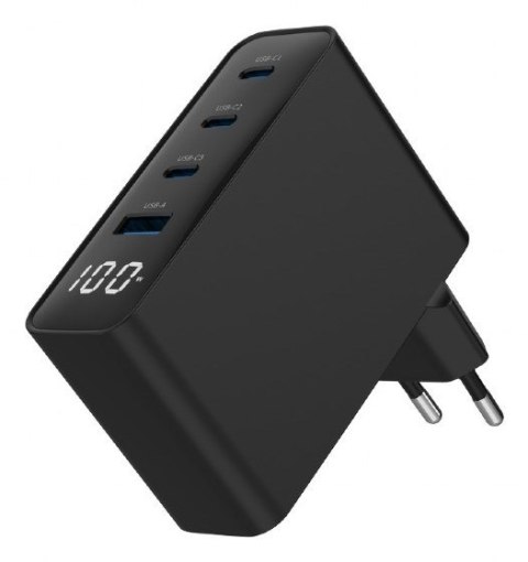GEMBIRD GEMBIRD 4-PORTOWA SZYBKA ŁADOWARKA SIECIOWA GAN (PD) USB (3X USB-A + 1X USB TYP-C) 100W, CZARNA GEMBIRD GEMBIRD 4-PORTOWA SZYBKA ŁADOWARKA SIECIOWA GAN (PD) USB (3X USB-A + 1X USB TYP-C) 100W, CZARNA