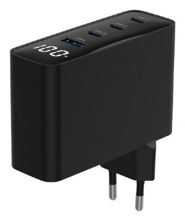 GEMBIRD GEMBIRD 4-PORTOWA SZYBKA ŁADOWARKA SIECIOWA GAN (PD) USB (3X USB-A + 1X USB TYP-C) 100W, CZARNA GEMBIRD GEMBIRD 4-PORTOWA SZYBKA ŁADOWARKA SIECIOWA GAN (PD) USB (3X USB-A + 1X USB TYP-C) 100W, CZARNA