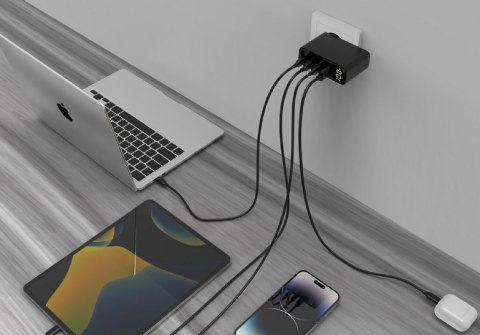 GEMBIRD GEMBIRD 4-PORTOWA SZYBKA ŁADOWARKA SIECIOWA GAN (PD) USB (3X USB-A + 1X USB TYP-C) 100W, CZARNA GEMBIRD GEMBIRD 4-PORTOWA SZYBKA ŁADOWARKA SIECIOWA GAN (PD) USB (3X USB-A + 1X USB TYP-C) 100W, CZARNA