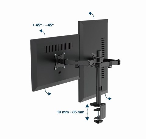 GEMBIRD GEMBIRD BIURKOWE REGULOWANE RAMIĘ/UCHWYT NA 2 MONITORY 17-32, VESA 100X100MM, DO 9 KG GEMBIRD GEMBIRD BIURKOWE REGULOWANE RAMIĘ/UCHWYT NA 2 MONITORY 17-32, VESA 100X100MM, DO 9 KG