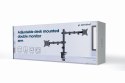 GEMBIRD GEMBIRD BIURKOWE REGULOWANE RAMIĘ/UCHWYT NA 2 MONITORY 17-32, VESA 100X100MM, DO 9 KG