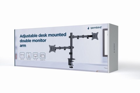 GEMBIRD GEMBIRD BIURKOWE REGULOWANE RAMIĘ/UCHWYT NA 2 MONITORY 17-32, VESA 100X100MM, DO 9 KG GEMBIRD GEMBIRD BIURKOWE REGULOWANE RAMIĘ/UCHWYT NA 2 MONITORY 17-32, VESA 100X100MM, DO 9 KG