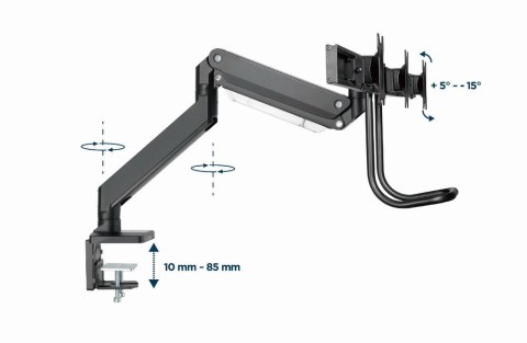 GEMBIRD GEMBIRD BIURKOWE REGULOWANE RAMIĘ/UCHWYT NA 3 MONITORY 17-27, VESA 100X100MM, DO 6 KG GEMBIRD GEMBIRD BIURKOWE REGULOWANE RAMIĘ/UCHWYT NA 3 MONITORY 17-27, VESA 100X100MM, DO 6 KG
