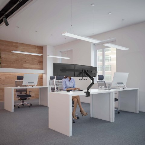 GEMBIRD GEMBIRD BIURKOWE REGULOWANE RAMIĘ/UCHWYT NA 3 MONITORY 17-27, VESA 100X100MM, DO 6 KG GEMBIRD GEMBIRD BIURKOWE REGULOWANE RAMIĘ/UCHWYT NA 3 MONITORY 17-27, VESA 100X100MM, DO 6 KG