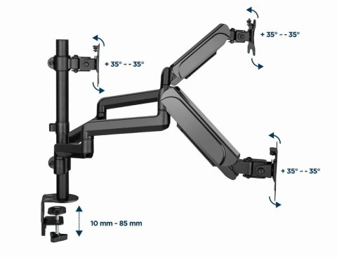 GEMBIRD GEMBIRD BIURKOWE REGULOWANE RAMIĘ/UCHWYT NA 3 MONITORY 17-27, VESA 100X100MM, DO 7 KG GEMBIRD GEMBIRD BIURKOWE REGULOWANE RAMIĘ/UCHWYT NA 3 MONITORY 17-27, VESA 100X100MM, DO 7 KG